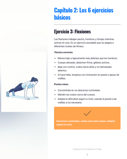 Empieza hoy: el método de 21 días para ponerte en forma sin ir al gimnasio.